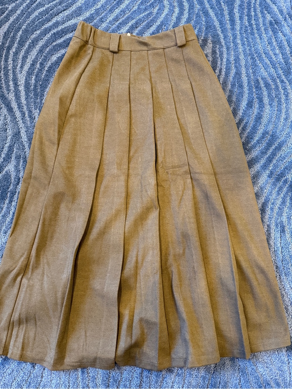 Coffee brown a line pleated skirt